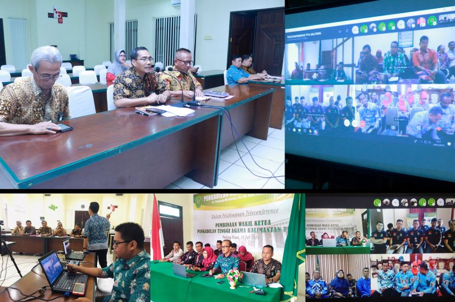 Wakil Ketua PTA Kalimantan Tengah (Dr. H. Imron Rosyadi, SH., MH) Adakan Teleconference Dengan PA se Kalimantan Tengah
