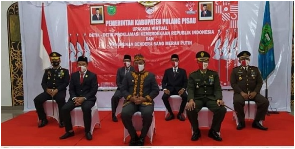 Ketua PA Pulang Pisau Hadiri Upacara Penurunan Bendera Secara Virtual
