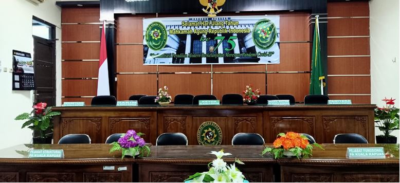 PERSIAPAN UPACARA HUT MAHKAMAH AGUNG KE 75 SECARA VIRTUAL DI PA KUALA KAPUAS