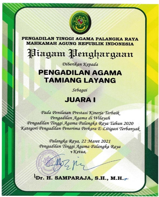 Membanggakan, Pengadilan Agama Tamiang Layang Raih 6 Penghargaan dari PTA Palangkaraya