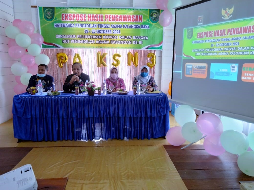Ekspose Hasil Pengawasan Hatiwasda PTA Palangka Raya dan Peringatan HUT Ke-3 PA Kasongan