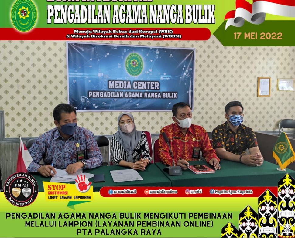 Pengadilan Agama Nanga Bulik Mengikuti Pembinaan Melalui LAMPION (Layanan Pembinaan Online) PTA Palangka Raya