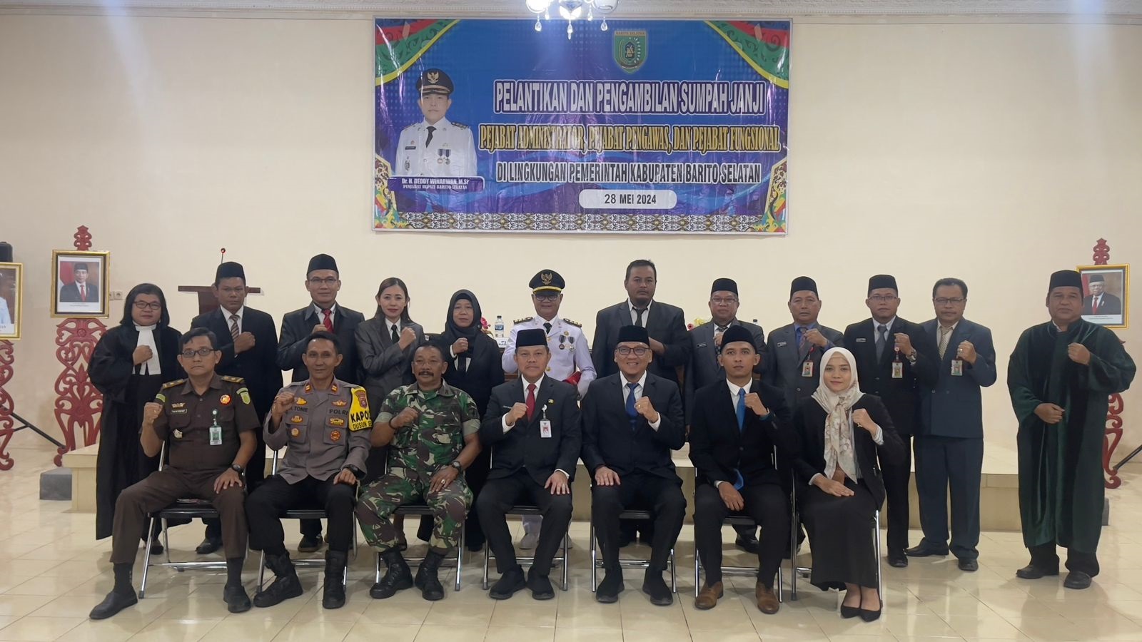 HAKIM PA BUNTOK HADIRI PELANTIKAN PEJABAT BARU LINGKUP PEMERINTAH KABUPATEN BARITO SELATAN, 28 MEI 2024