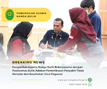 Pengadilan Agama Nanga Bulik Bekerjasama dengan Puskesmas Bulik Adakan Pemeriksaan Penyakit Tidak Menular dan Kesehatan Jiwa Pegawai
