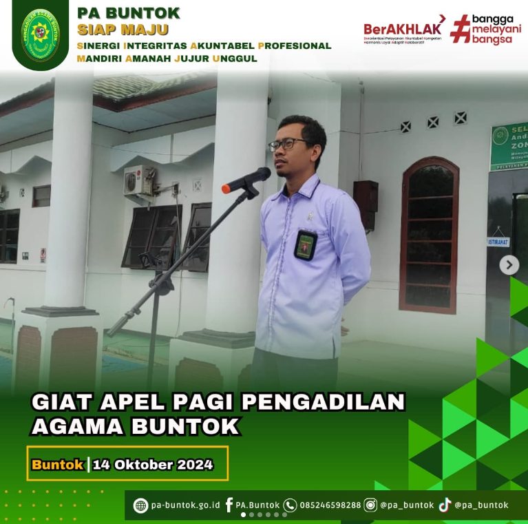 Giat Apel Senin Pagi Pengadilan Agama Buntok, 14 Oktober 2024