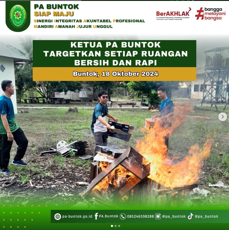Ketua PA Buntok Targetkan Setiap Ruangan Bersih dan Rapi, Giat Jumat Bersih | (18/10/2024)