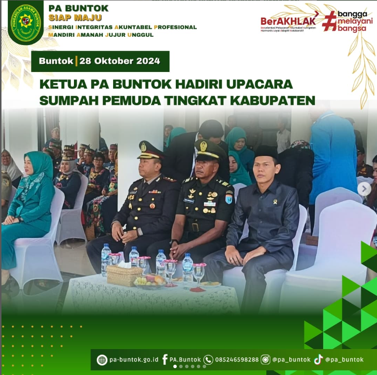 Ketua PA Buntok Hadiri Upacara Sumpah Pemuda Tingkat Kabupaten | (30/10/2024)