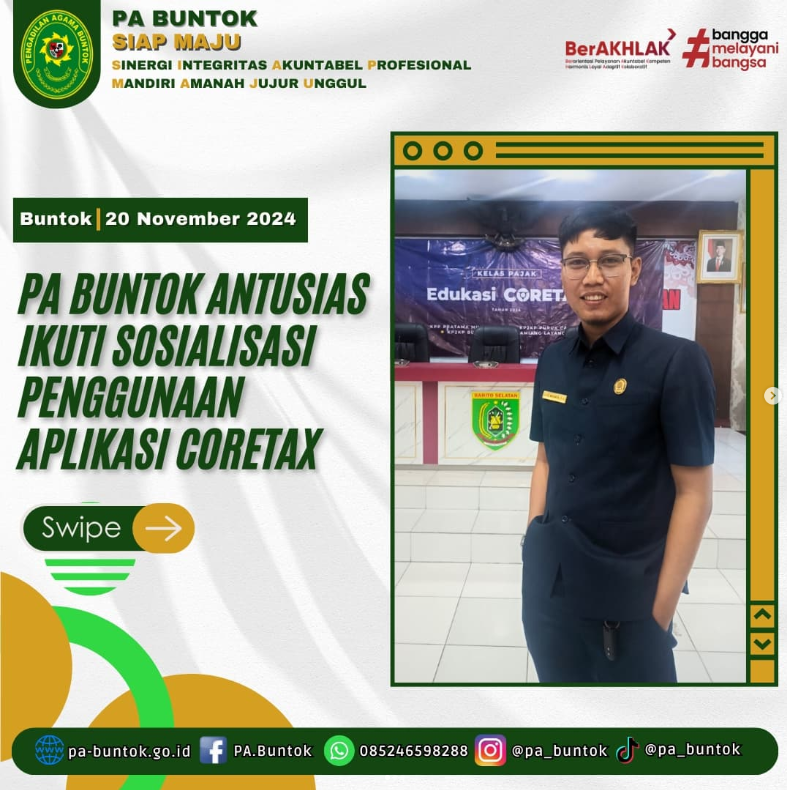 PA Buntok Antusias Ikuti Sosialisasi Penggunaan Aplikasi Coretax | (20/11/2024)