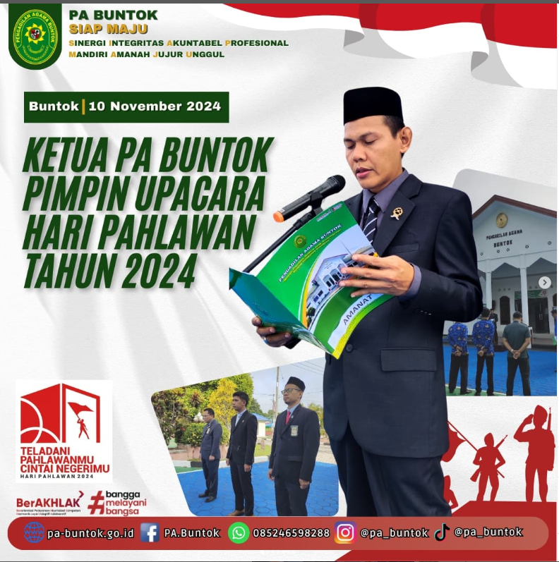 Ketua PA Buntok Pimpin Upacara Hari Pahlawan Tahun 2024 | (10/11/2024)