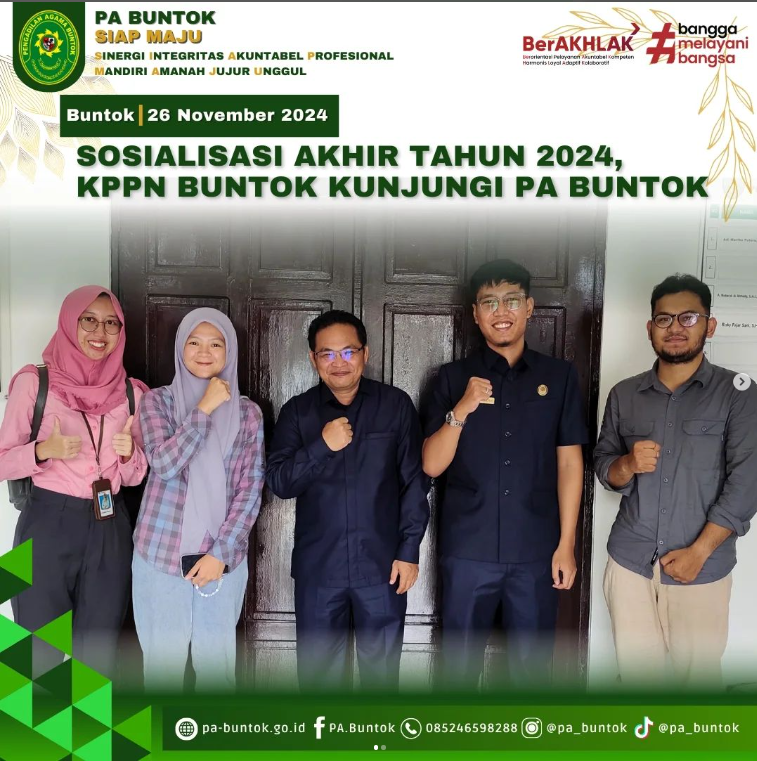 Sosialisasi Akhir Tahun 2024, KPPN Buntok Kunjungi PA Buntok | (26/11/2024)
