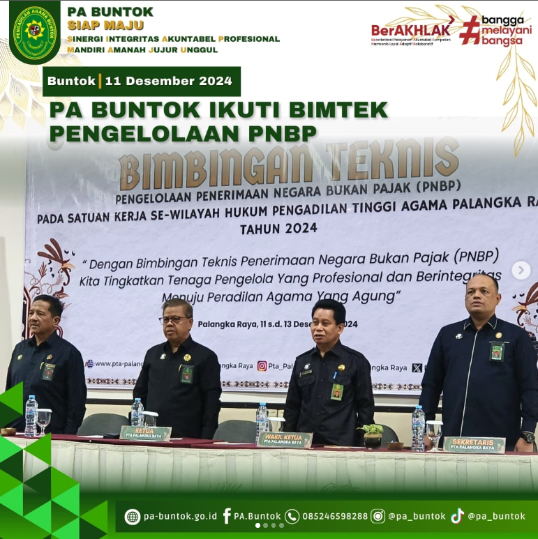 PA Buntok Ikuti Bimtek Pengelolaan PNPB Se-Wilayah PTA Palangka Raya, 11-13 Desember 2024