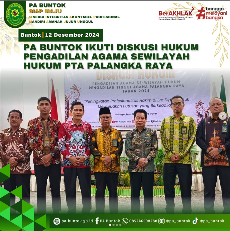 PA Buntok Ikuti Diskusi Hukum Pengadilan Agama se-Wilayah Hukum PTA Palangka Raya | (13/12/2024)