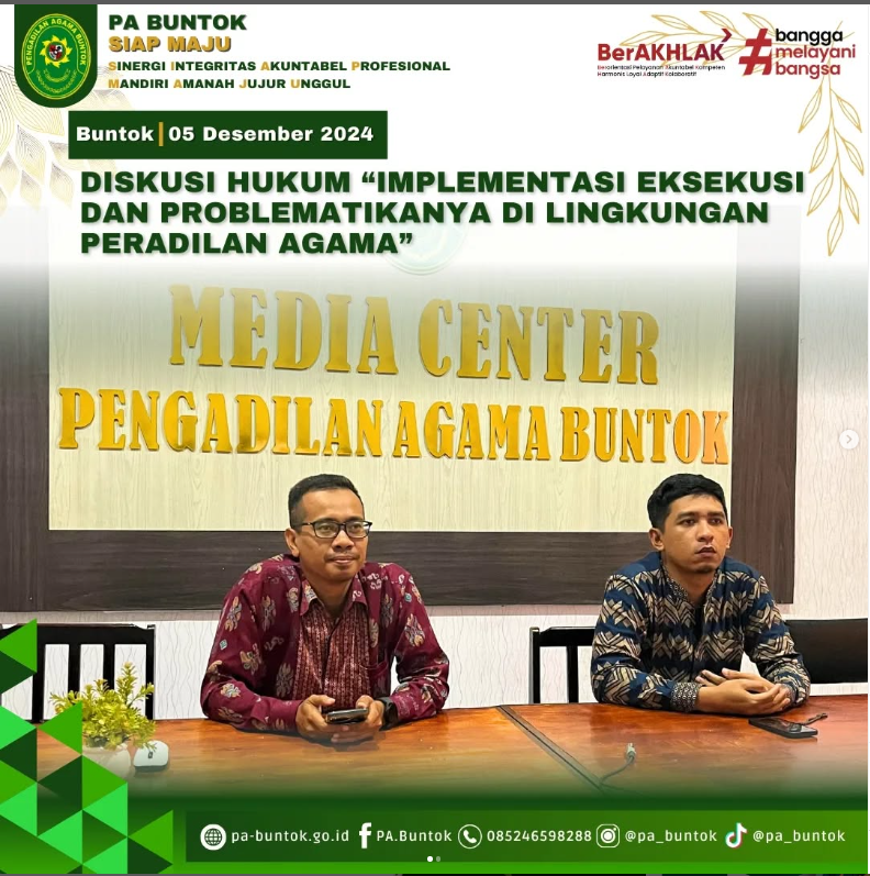 Hakim PA Buntok Ikuti Diskusi Hukum “Implementasi Eksekusi Dan Problematikanya di Lingkungan Peradilan Agama” Secara Daring | (05/12/2024)