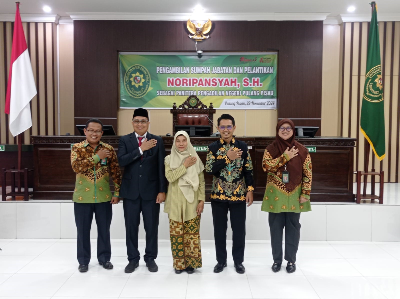 Pengadilan Agama Pulang Pisau Hadiri Pelantikan Panitera PN Pulang Pisau