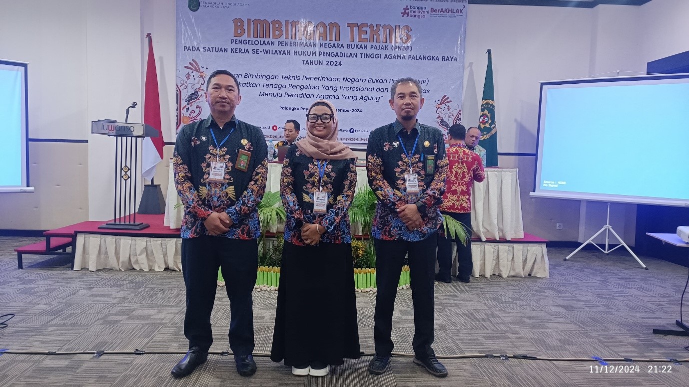 230. PA Muara Teweh Ikuti Bimtek PNBP PTA Palangka Raya dan Pengadilan Agama Se-Kalimantan Tengah TA 2024 di Hotel Luwansa Palangka Raya