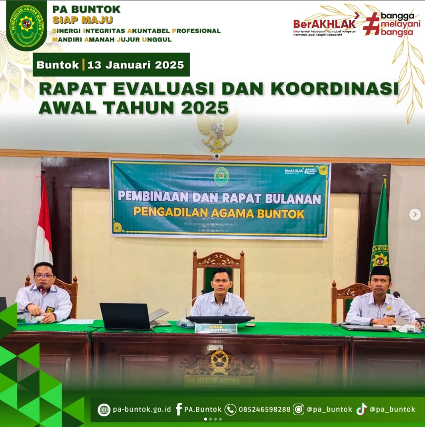 PA Buntok Gelar Rapat Evaluasi dan Kordinasi Awal Tahun 2025 | (13/01/2025)