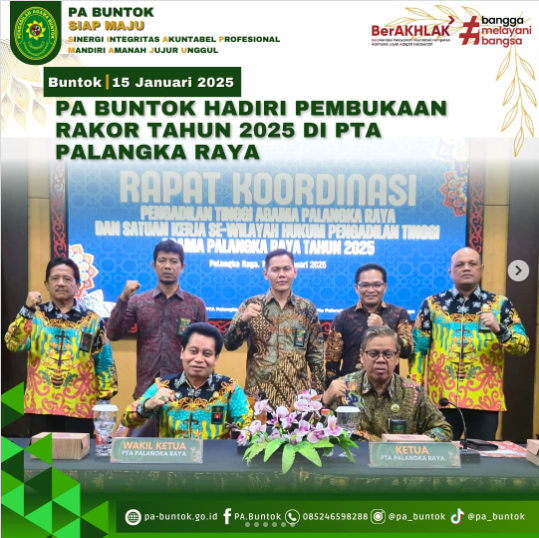 PA Buntok Hadiri Pembukaan Rakor se-Wilayah PTA Palangka Raya Tahun 2025 di PTA Palangka Raya | (15/01/2025)