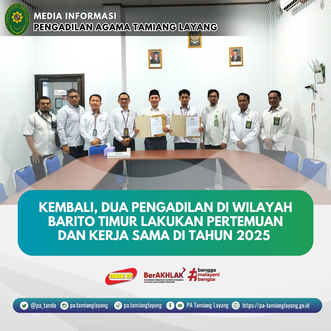 PA Tamiang Layang Kerja Sama Dua Pengadilan