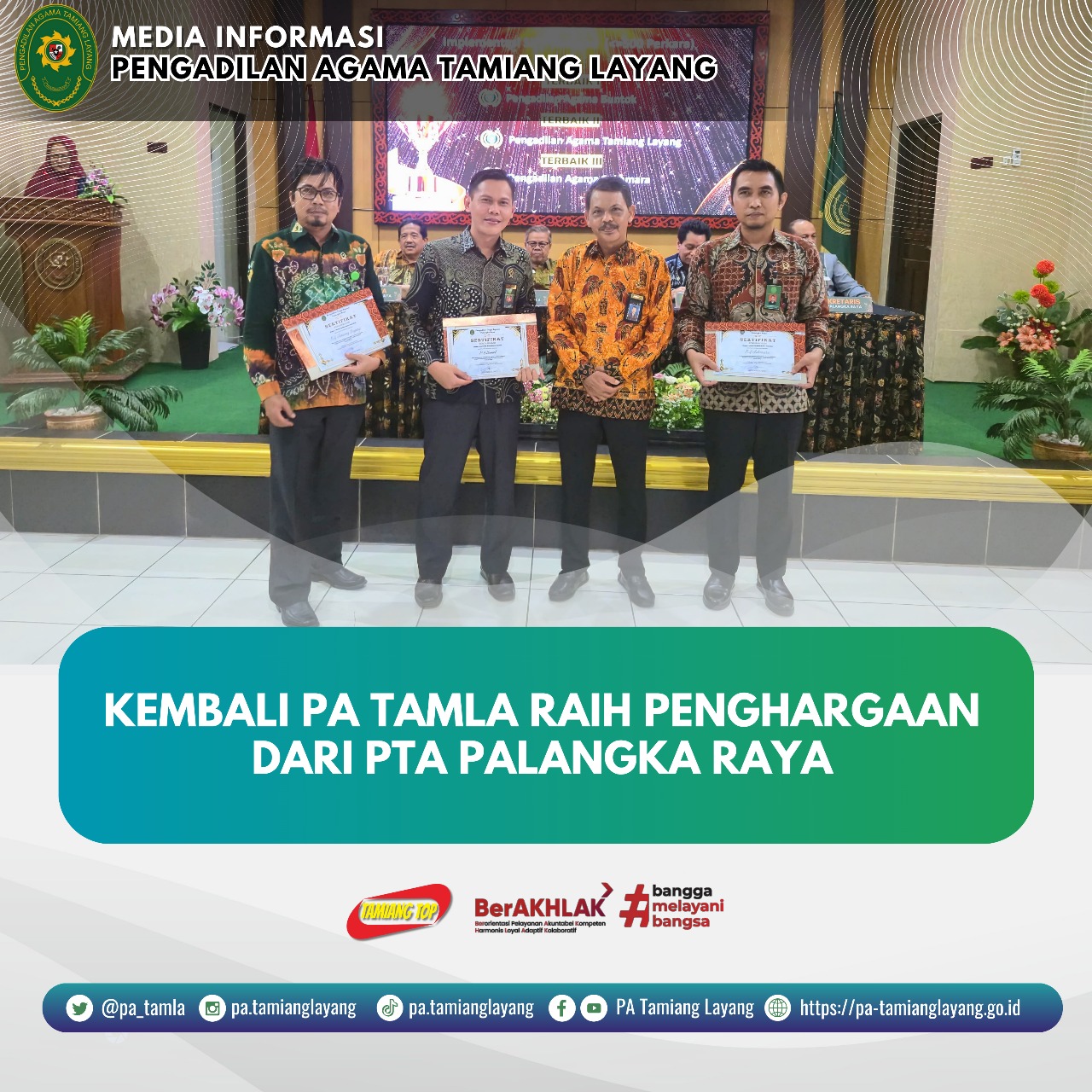 PA Tamiang Layang Raih Penghargaan