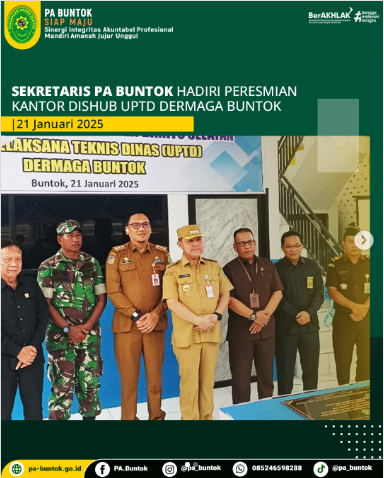 Sekretaris PA Buntok Hadiri Peresmian Kantor Dishub UPTD Dermaga Buntok | (21/01/2025)