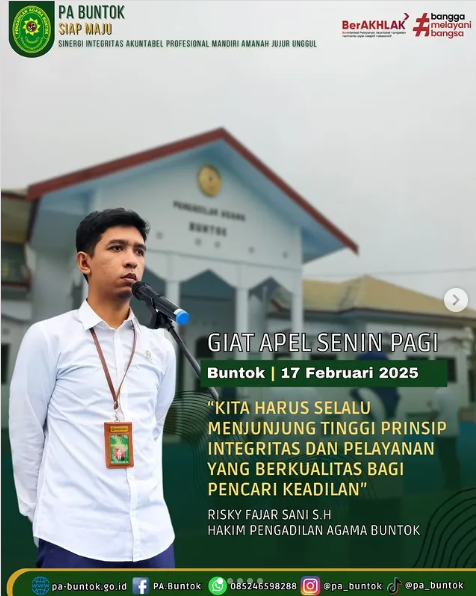 Giat Apel Senin Pagi Pengadilan Agama Buntok | 17 Februari 2025