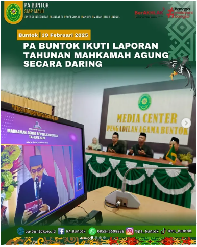 Aparatur PA Buntok Ikuti Laporan Tahunan Mahkamah Agung Secara Daring | (19/02/2025)