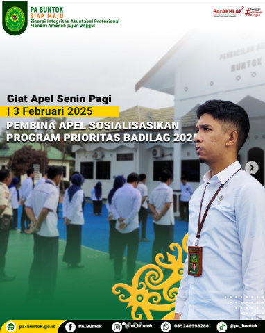 Giat Apel Senin Pagi: Pembina Apel Sosialisasikan Program Prioritas Badilag 2025 | 03/02/2025