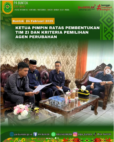 Ketua PA Buntok Pimpin Ratas Pembentukan Tim ZI dan Kriteria Pemilihan Agen Perubahan 2025 | (04/02/2025)