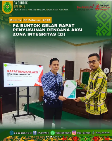 PA Buntok Gelar Rapat Penyusunan Rencana Aksi Zona Integritas (ZI) | (06/02/2025)