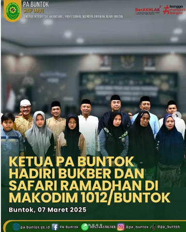 Ketua PA Buntok Hadiri Acara Bukber dan Safari Ramadan di Makodim 1012/Buntok | (07/03/2025)