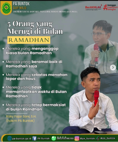 Hakim PA Buntok, Risky Fajar Sani, S.H. Sampaikan Kultum Special Ramadhan | (10/03/2025)