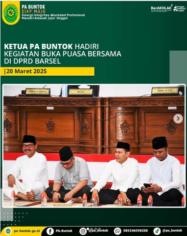 Ketua PA Buntok Hadiri Kegiatan Buka Puasa Bersama di DPRD Kabupaten Barito Selatan | (20/03/2025)