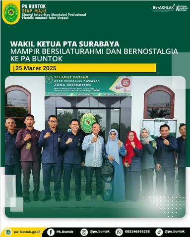 Wakil Ketua PTA Surabaya Mampir Bernostalgia dan Bersilaturahmi ke PA Buntok | (25/03/2025)