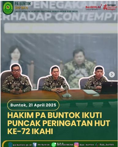 Hakim PA Buntok Ikuti Puncak Peringatan Hut Ke-72 IKAHI | (21/04/2025)