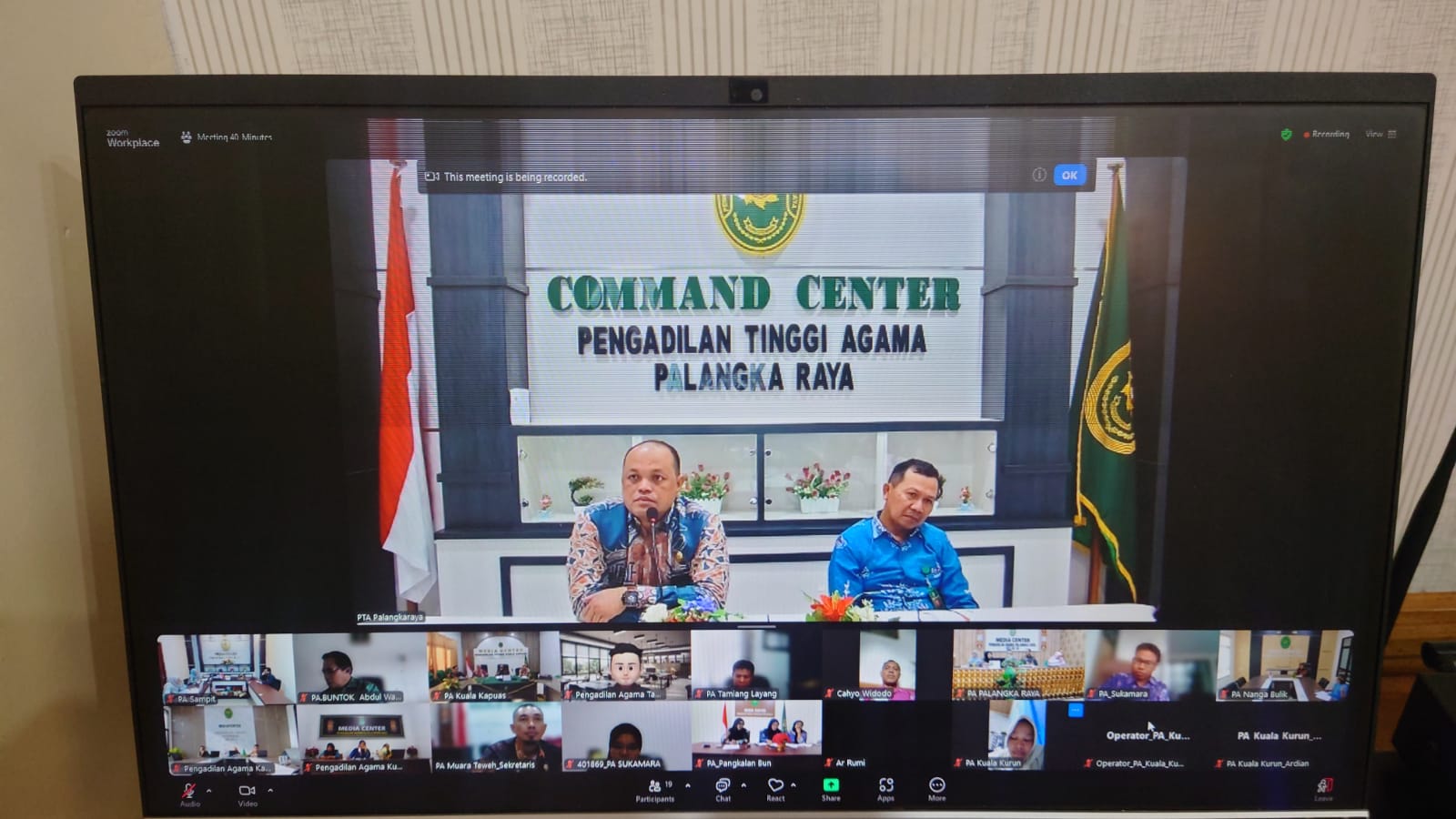106. Bagian Kesekretariatan PA Sampit Ikuti Zoom Meeting PTA Palangka Raya
