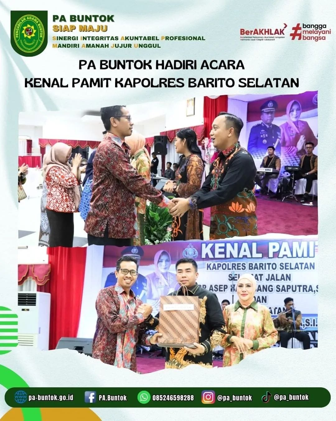 PA Buntok Hadiri Acara Kenal Pamit Kapolres Barito Selatan I (12/04/2025)