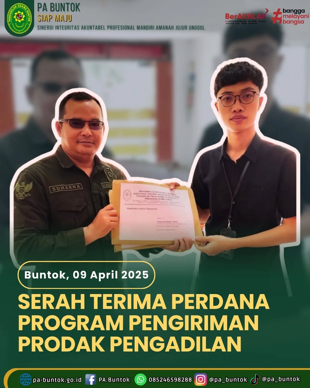 Serah Terima Perdana Program Pengiriman Produk Pengadilan antara PA Buntok dan PT. POS Indonesia | (09/04/2025)