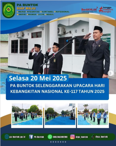 PA Buntok Selenggarakan Upacara Hari Kebangkitan Nasional ke-117 Tahun 2025 | (20/05/2025)