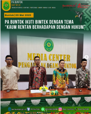 PA Buntok Ikuti Bimtek Dengan Tema “Kaum Rentan Berhadapan Dengan Hukum” | (09/05/2025)
