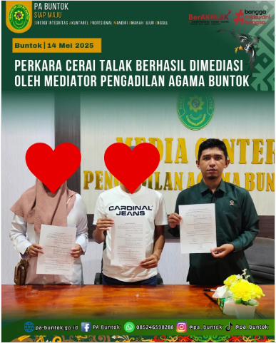 Alhamdulillah, Hakim PA Buntok Berhasil Melakukan Mediasi Perkara Cerai Talak  | (14/05/2025)