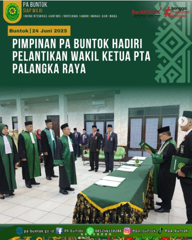 Pimpinan PA Buntok Hadiri Pelantikan Wakil Ketua PTA Palangka Raya | (24/06/2025)