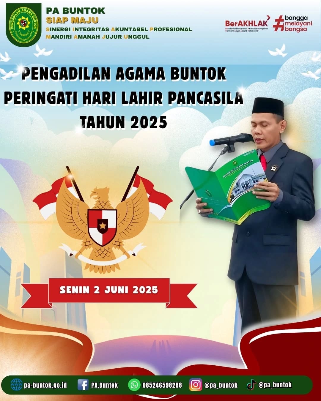 Pengadilan Agama Buntok Peringati Hari Lahir Pancasila Tahun 2025 | (02/06/2025)