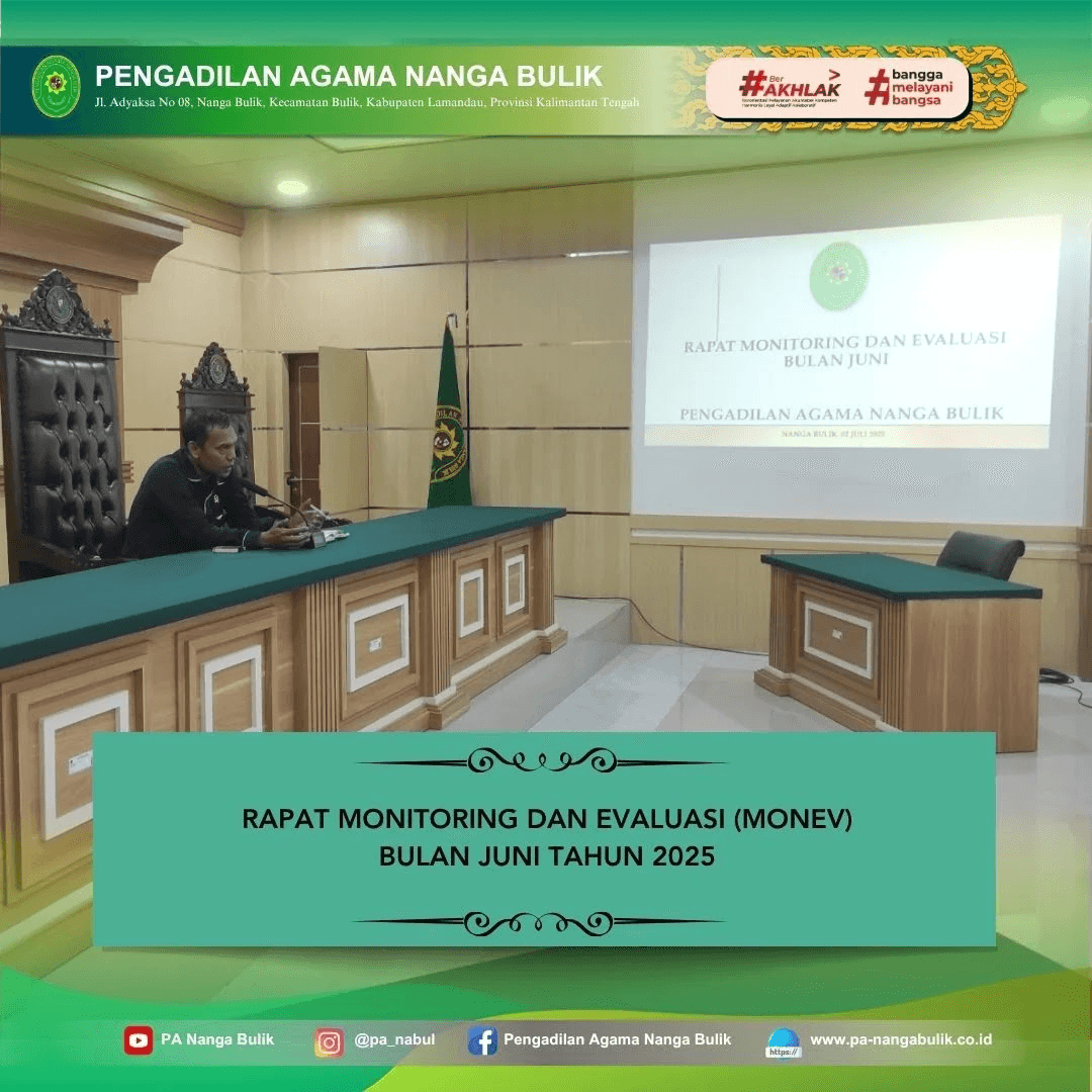 Pengadilan Agama Nanga Bulik Melaksanakan Rapat Monitoring dan Evaluasi Bulan Juni Tahun 2025