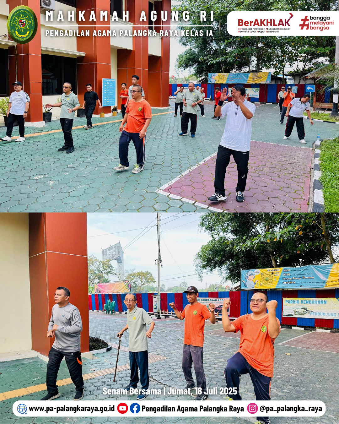 KEMERIAHAN SENAM PAGI DI PA PALANGKA RAYA