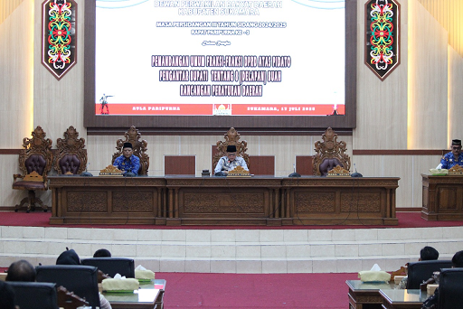 DPRD Kabupaten Sukamara Setujui Tiga Raperda dalam Rapat Paripurna