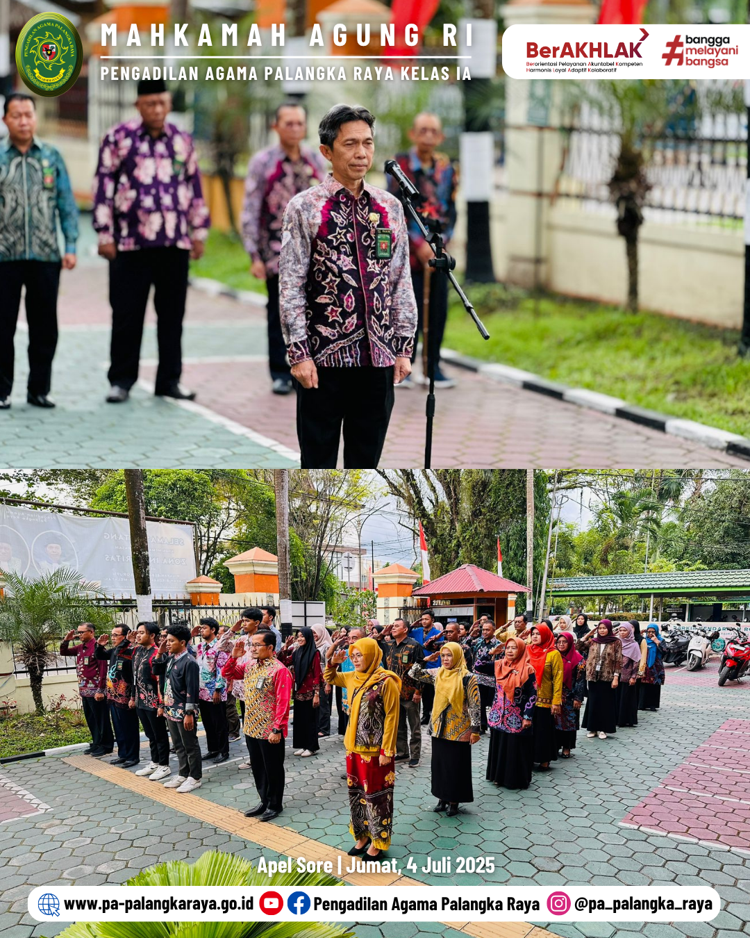 PESAN APEL JUM’AT SORE MEMBUMIKAN SEMANGAT SLOGAN WBK BISA, BISA, BISA