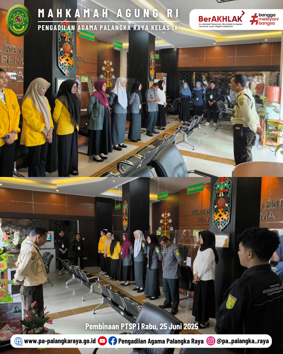 BREIFING PAGI PETUGAS PELAYANAN PTSL PENGADILAN AGAMA PALANGKA RAYA