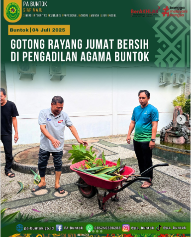 Pegawai PA Buntok Lakukan Kegiatan Kerja Bakti Jumat Bersih dan Rapi | (04/07/2025