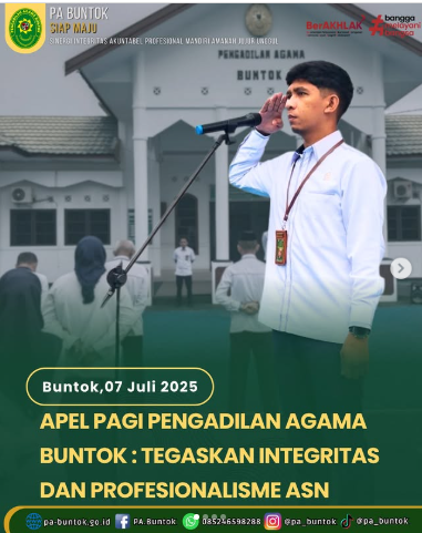 Giat Apel Seni Pagi | Pembina: Tegaskan Integritas dan Profesionalisme ASN | (07/07/2025