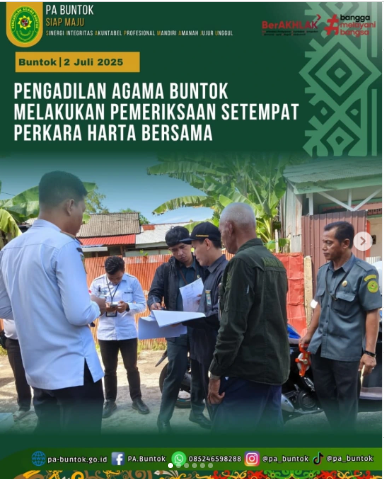 Pengadilan Agama Buntok Lakukan Pemeriksaan Setempat Perkara Harta Bersama | (02/07/2025)